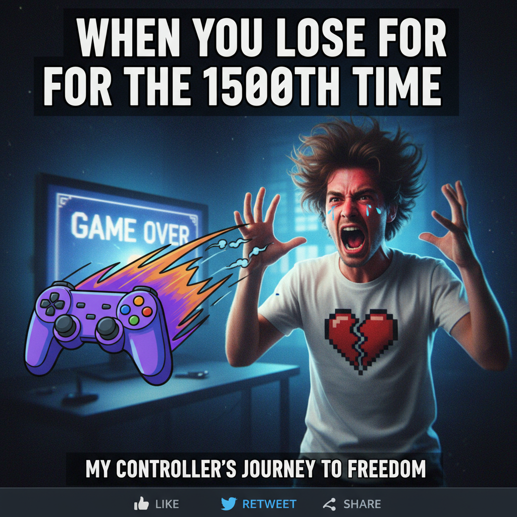 My controller just became a projectile. Pretty sure my neighbors heard my rage quit. #GamingLife