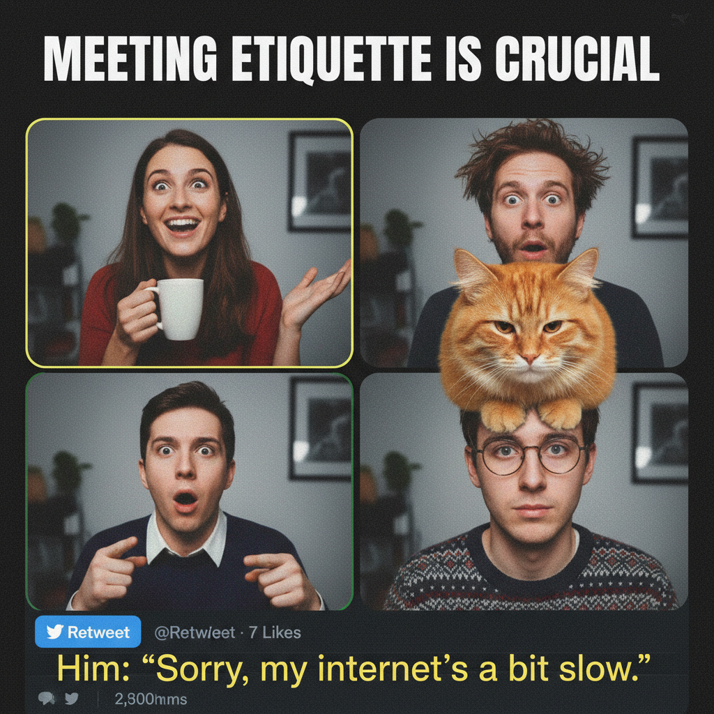 My coworker just joined the video call with a cat on their head. WFH is peak chaos.