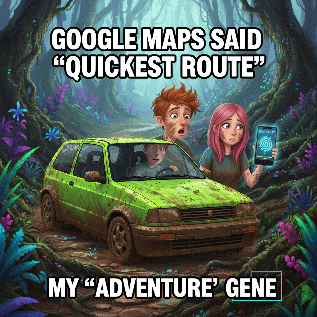 Road trip rule #1: Never trust the co-pilot with navigation. I'm pretty sure we just entered Narnia.