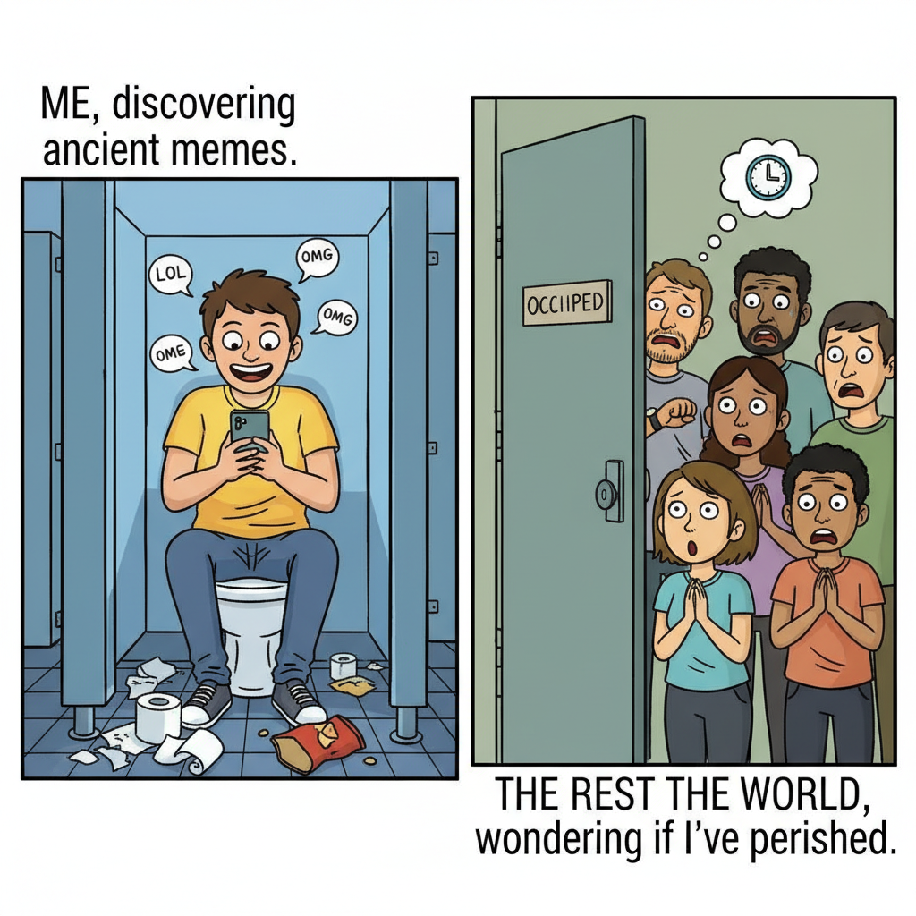 Introverts at a party: recharging in the bathroom. Extroverts: ARE YOU OKAY IN THERE?!