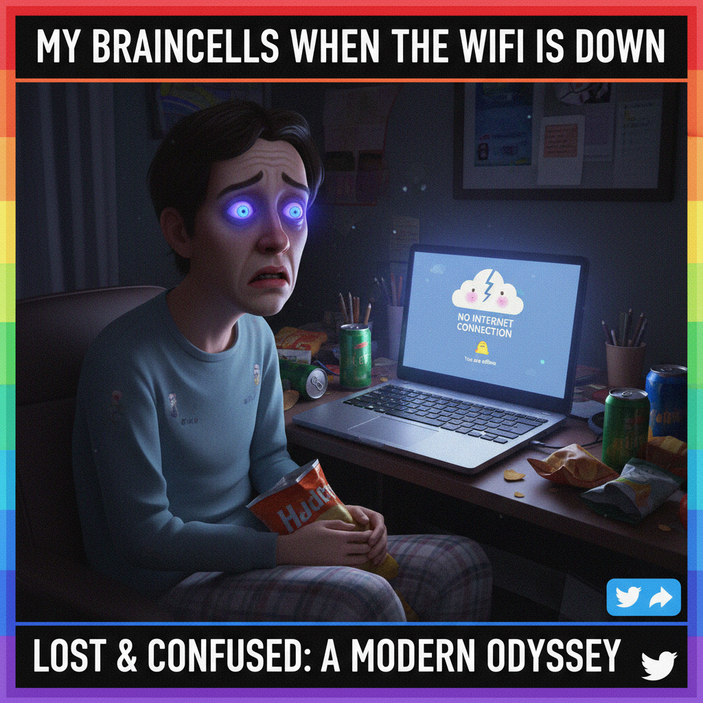 When the WiFi goes down, I realize my entire personality is based on internet access.