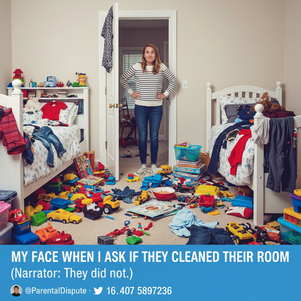 My kids think 'clean your room' is a suggestion, not a command. Send help.