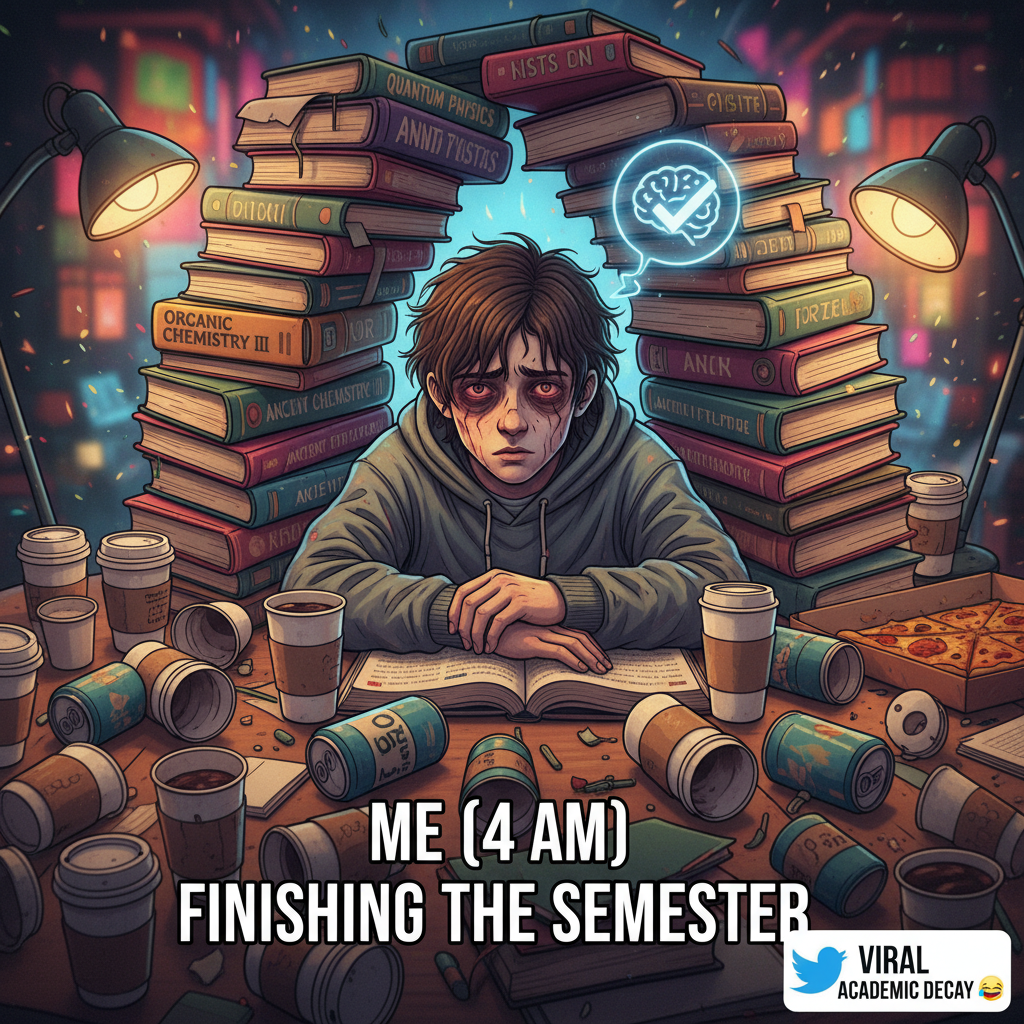 Exam season: where coffee is my main food group and sleep is a myth.