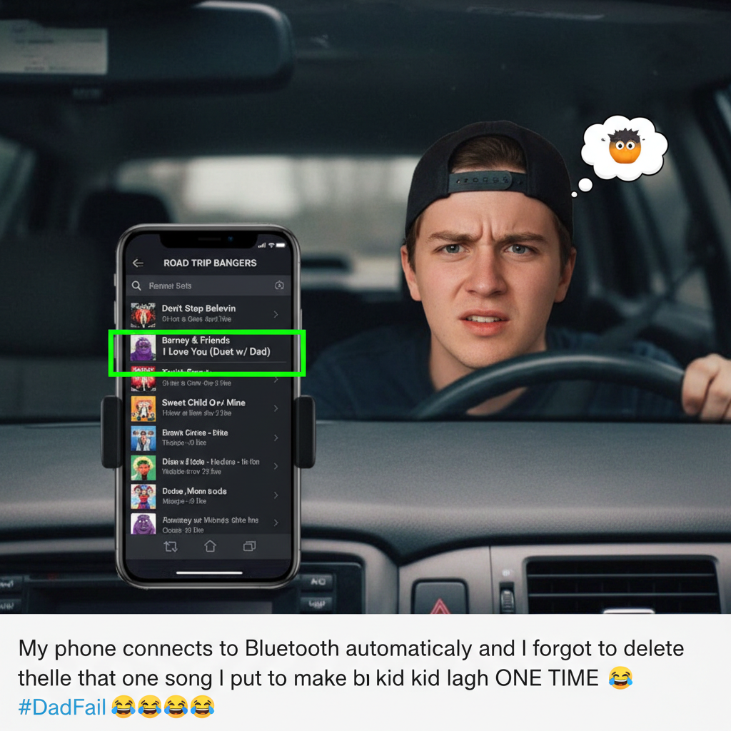 My road trip playlist: 90% bangers, 10% 'why did I download this?!'