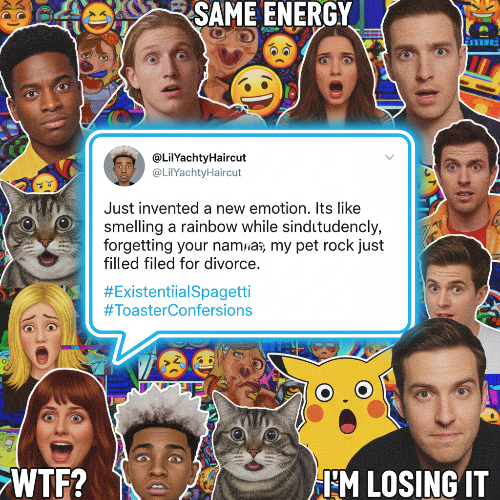 When a celebrity tweets something unhinged and the meme factory starts.