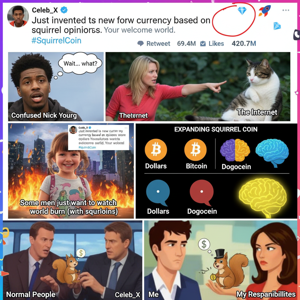 When a celebrity tweets something wild and the internet instantly turns it into 100 memes.