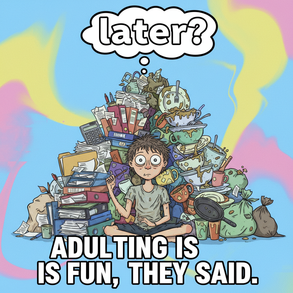 Adulting is just making a series of 'I'll deal with it later' decisions until 'later' is today.