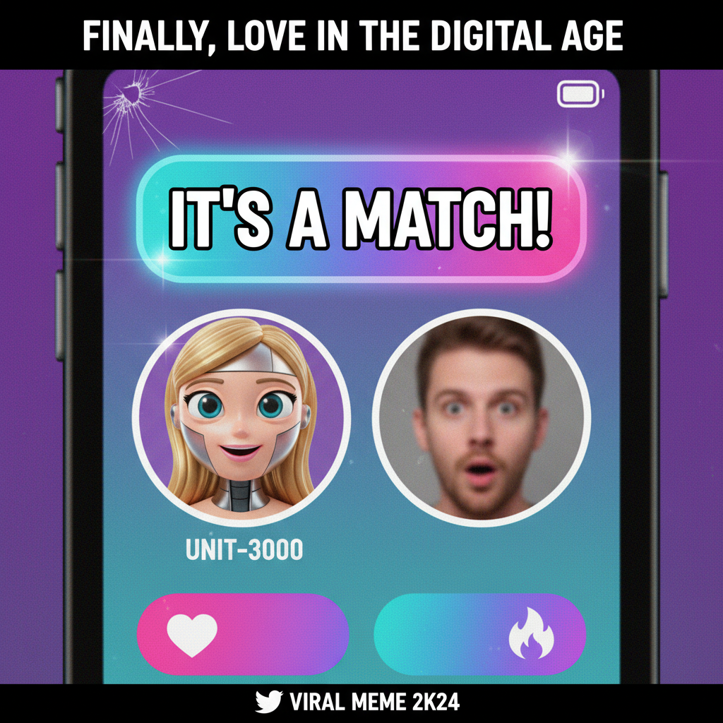 Swiped right on my soulmate. Or maybe just a bot. The thrill is real.