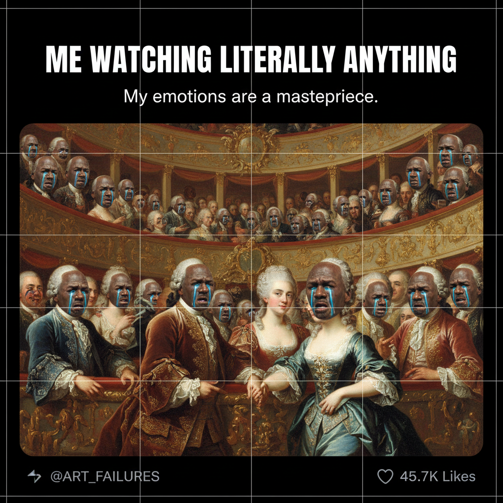 Me watching celebrity drama unfold like it's a Shakespearean play.