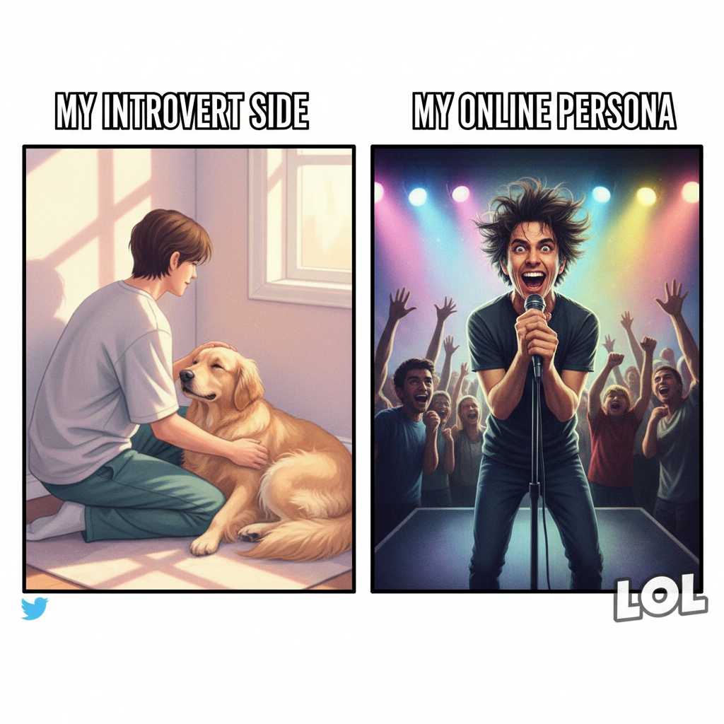 Introvert at a party: Searching for the host's pet. Extrovert: IS THIS MIC ON?!