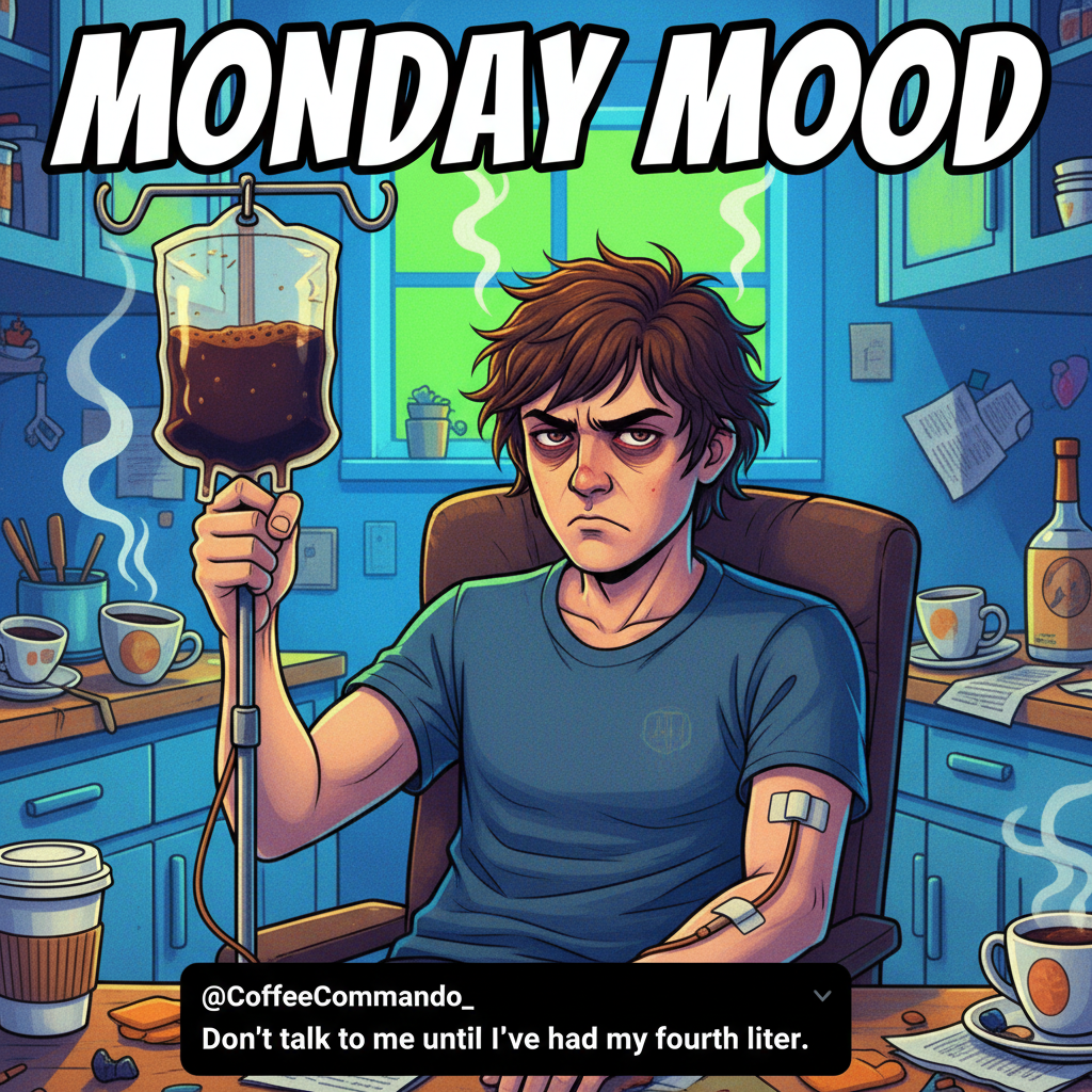 My blood type is coffee. My personality type is 'don't talk to me before my third cup'.