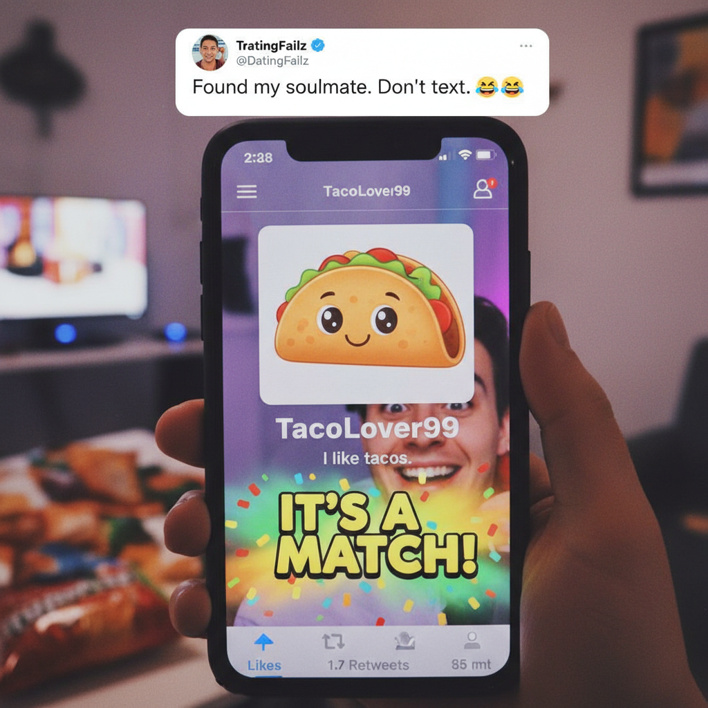 Matched with someone whose bio was just 'I like tacos.' My soulmate has arrived.