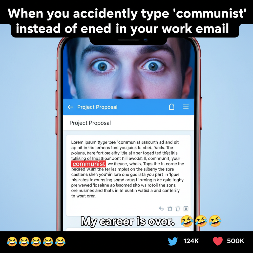 Autocorrect changed 'I'm coming' to 'I'm communist' in my work email. My career is over.