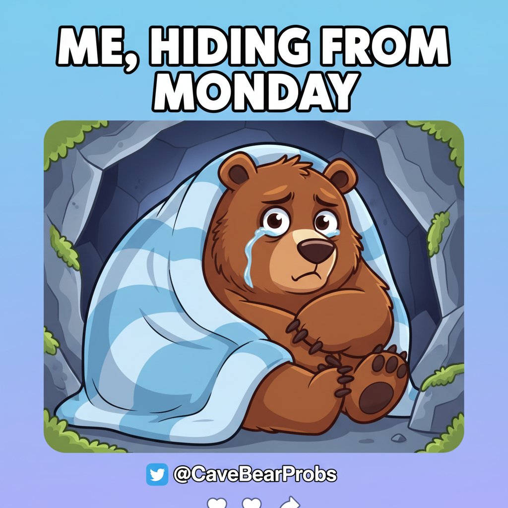 Seasonal depression hitting different this year. My spirit animal is a hibernating bear.