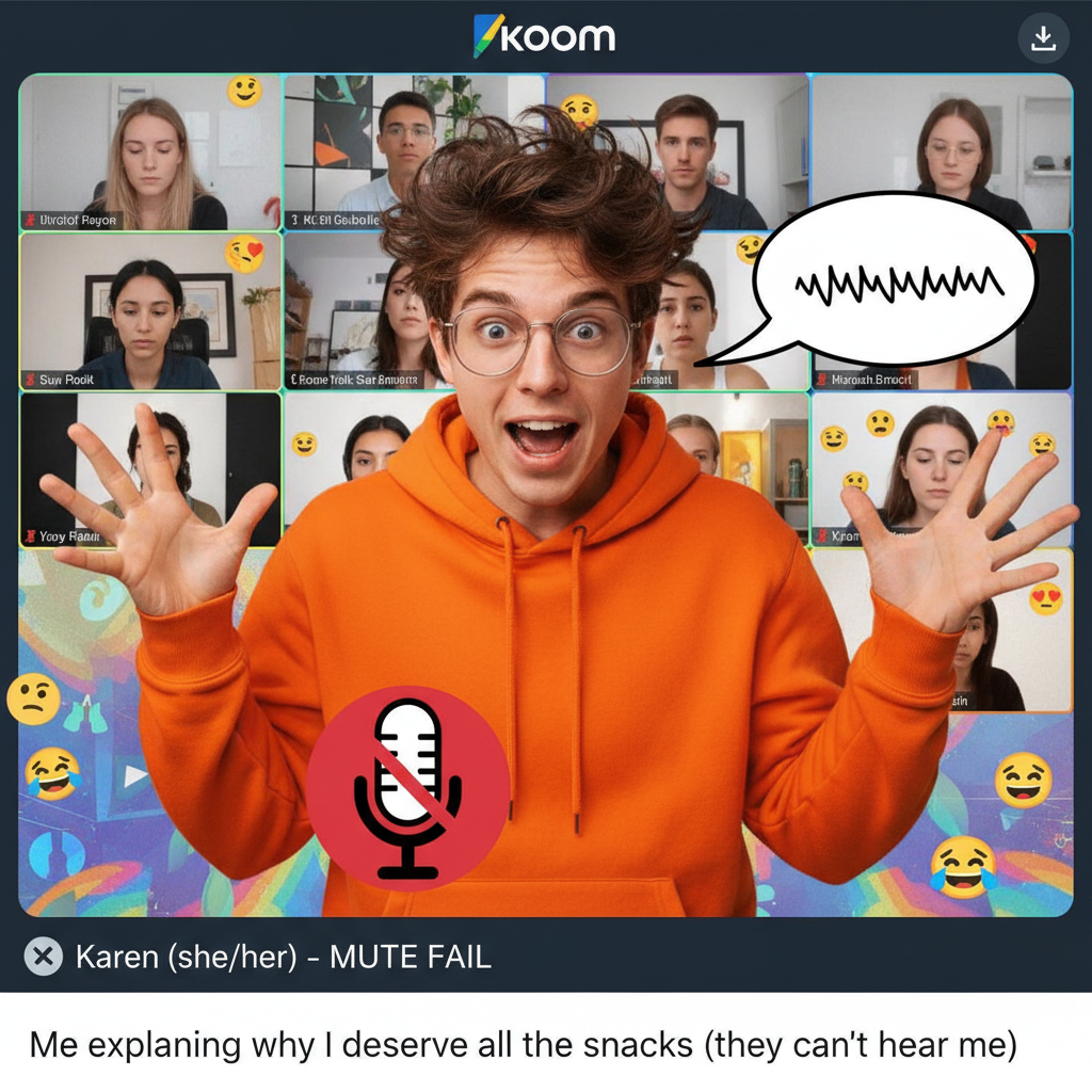 My mic was off for 10 mins on Zoom. Nobody told me. My internal monologue is a performance.