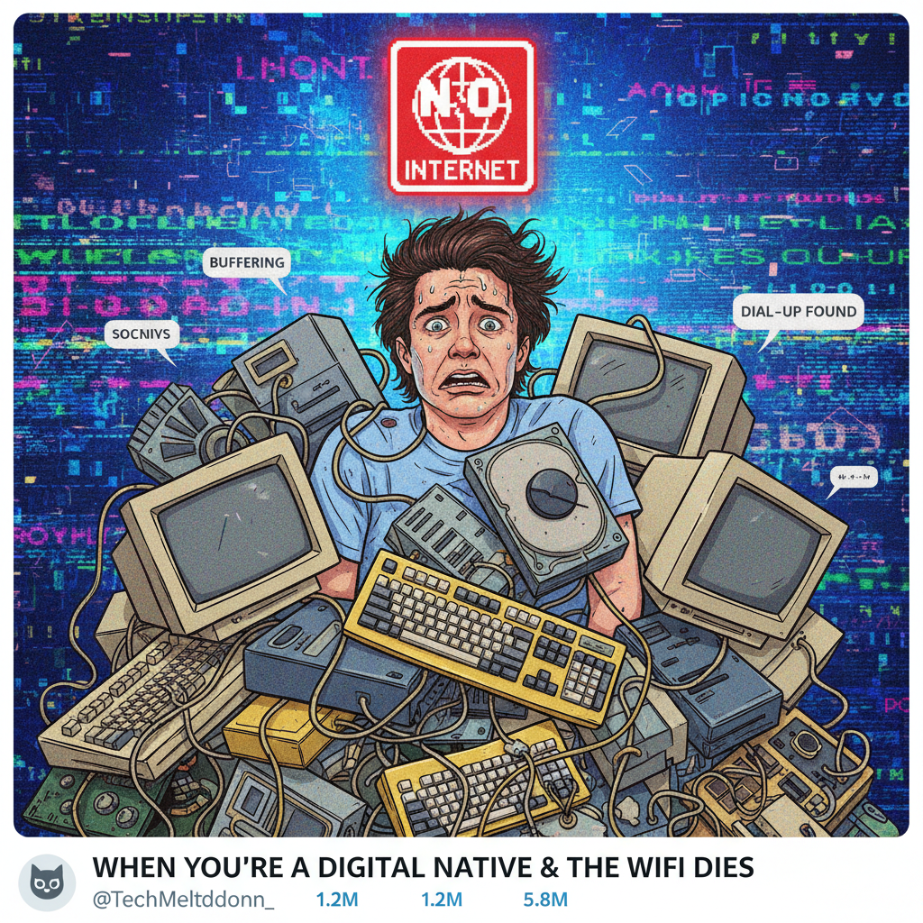 Wifi goes down. My brain immediately reverts to dial-up modem sounds.