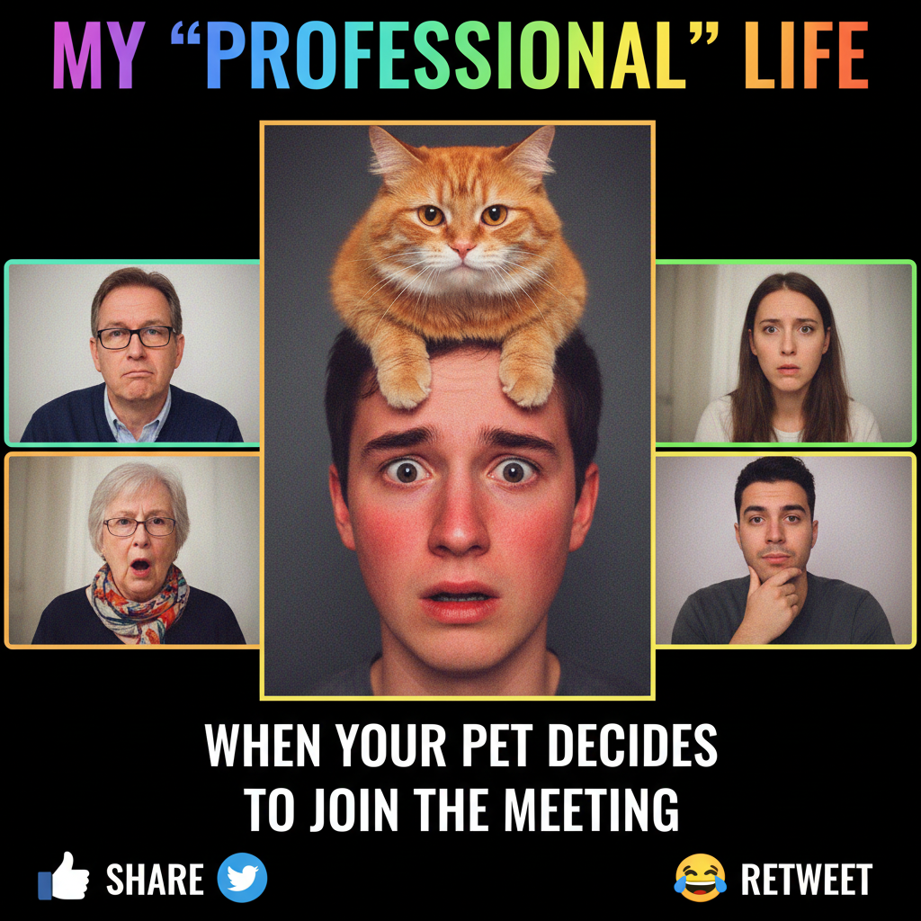 My mic was off the entire Zoom meeting. My camera was on. My cat was on my head.