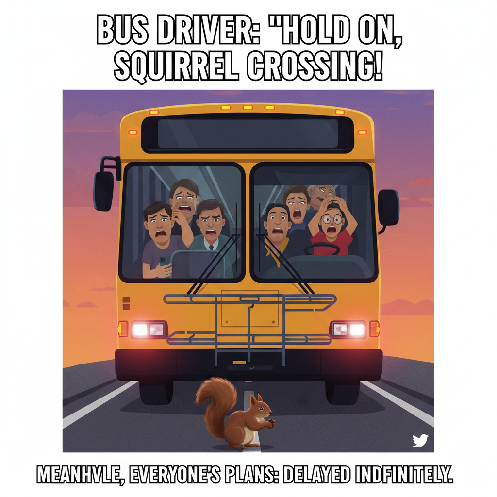 The bus driver just stopped for a squirrel. This is my life now. #PublicTransport