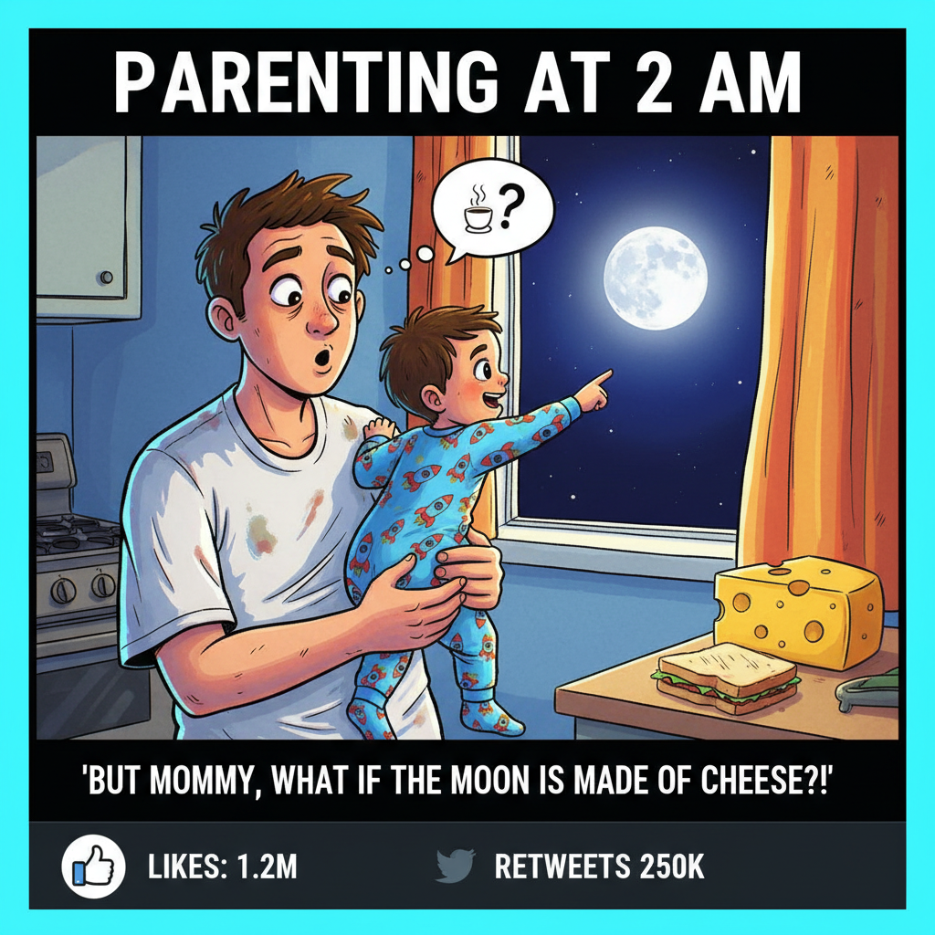 My toddler just asked if the moon was made of cheese. Send help (and crackers).