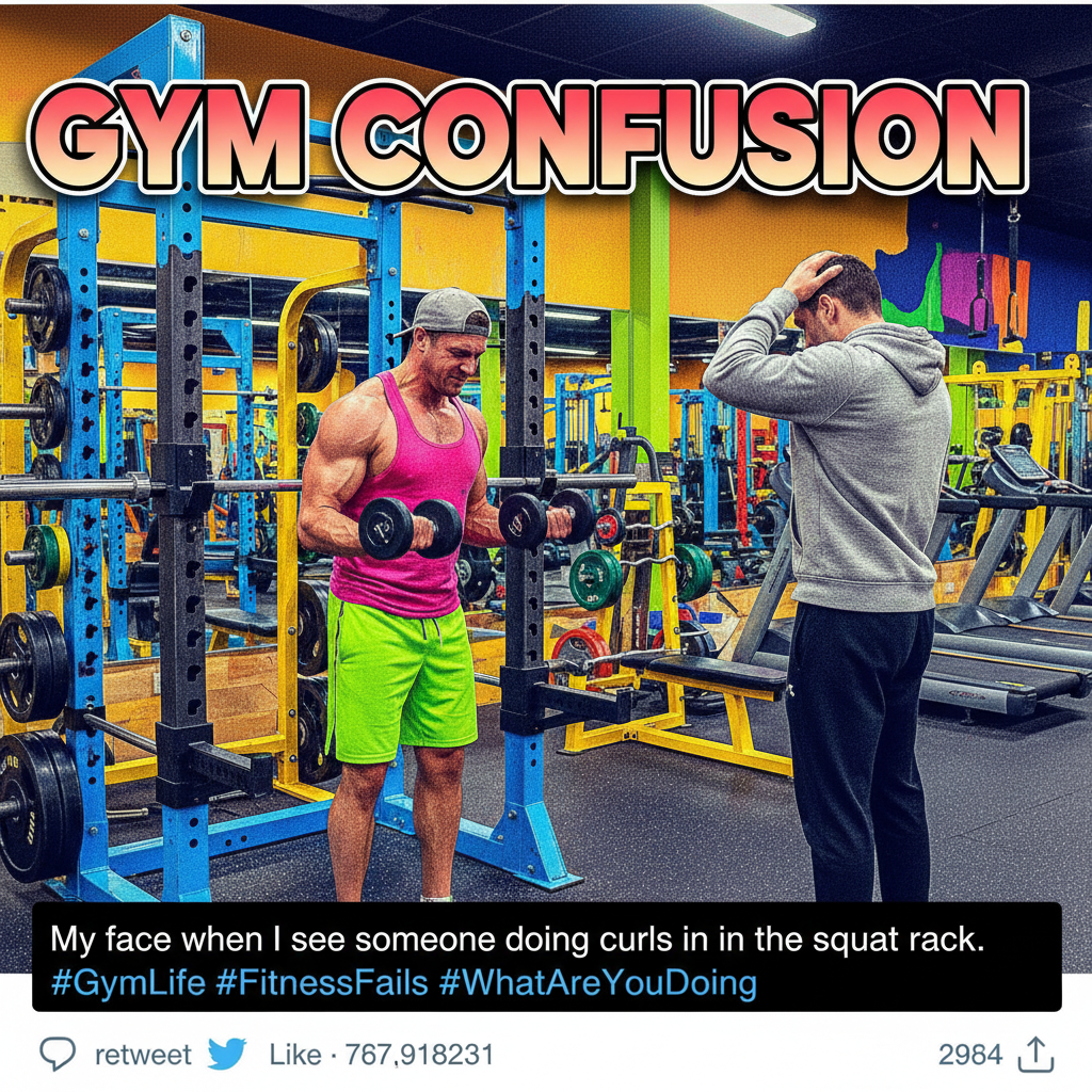 Just saw someone curling in the squat rack. The gym gods are weeping.