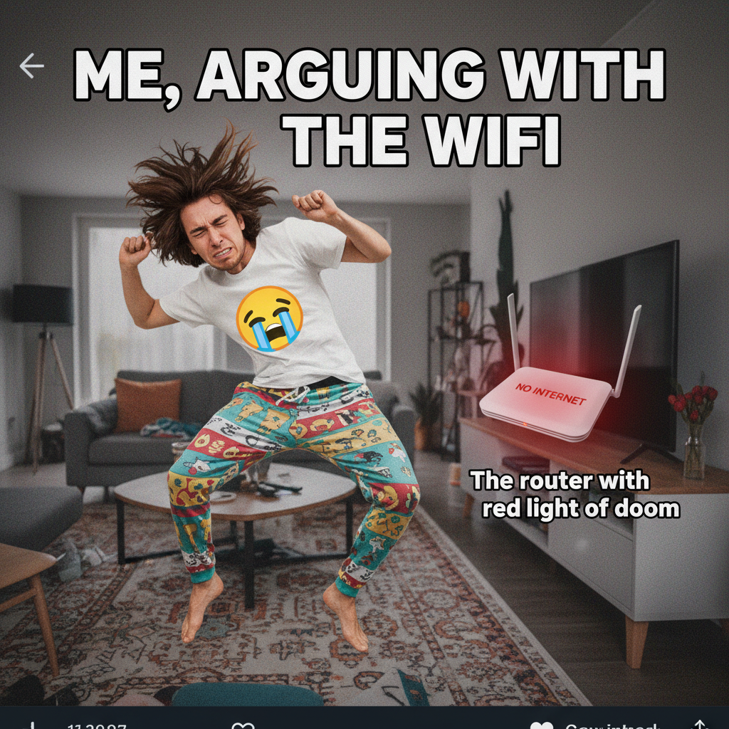 The WiFi went down. I'm now communicating via interpretive dance. Send help.