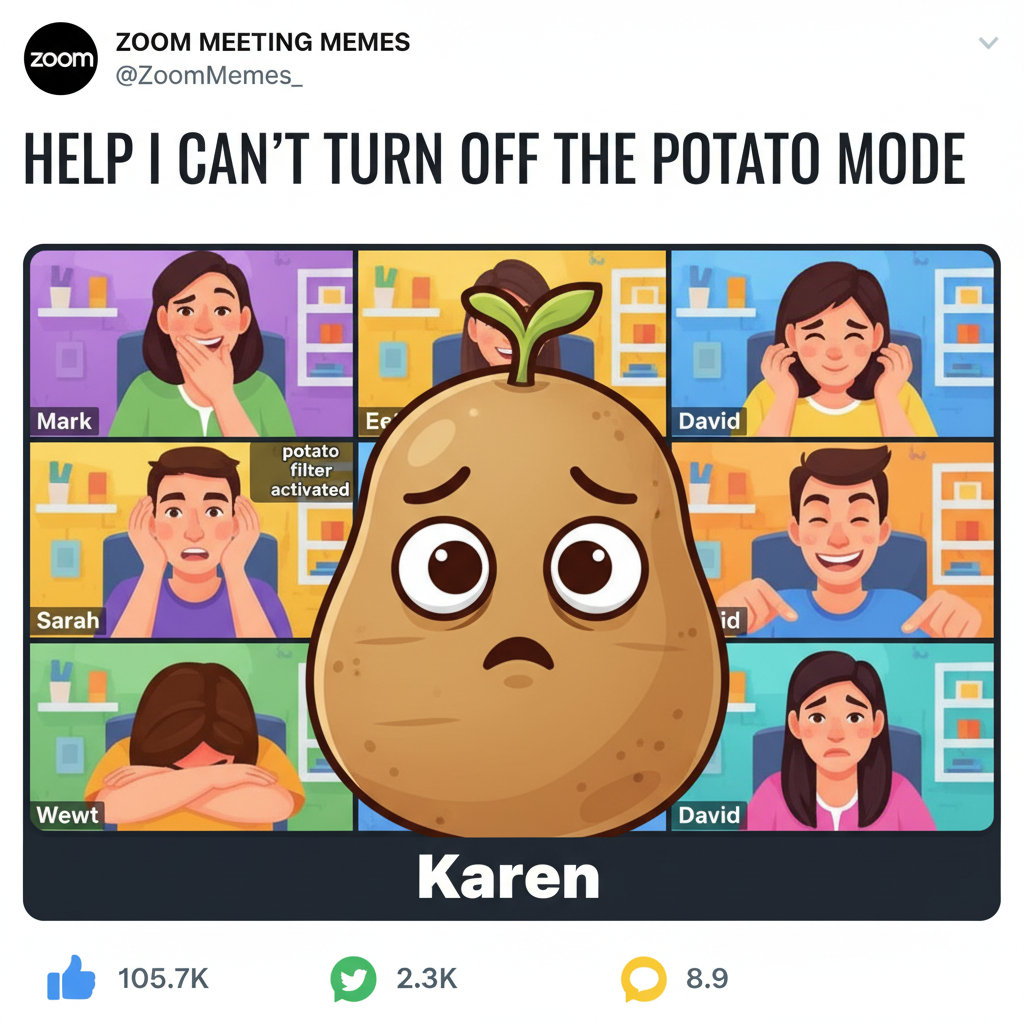 My boss just turned himself into a potato filter on Zoom. This is fine.