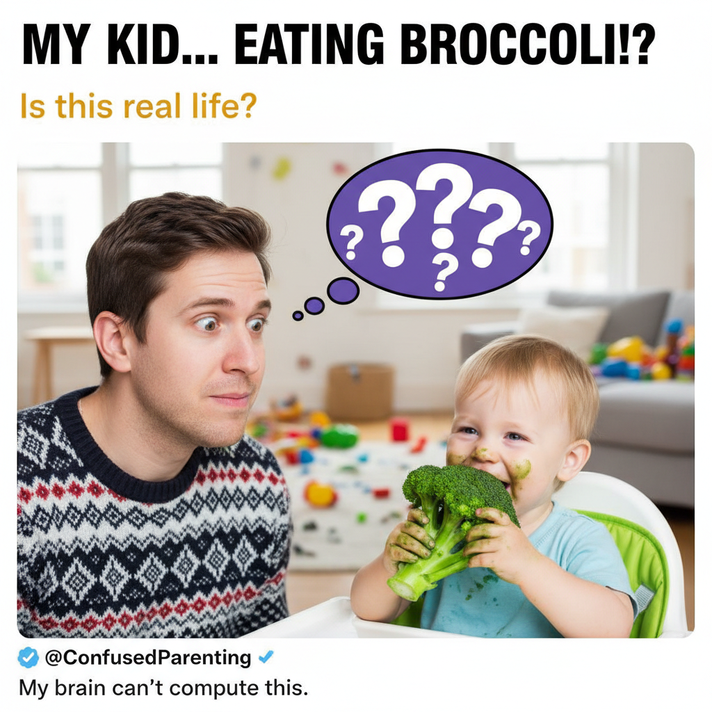 My toddler just asked for 'more broccoli.' Send help, I think I'm dreaming.