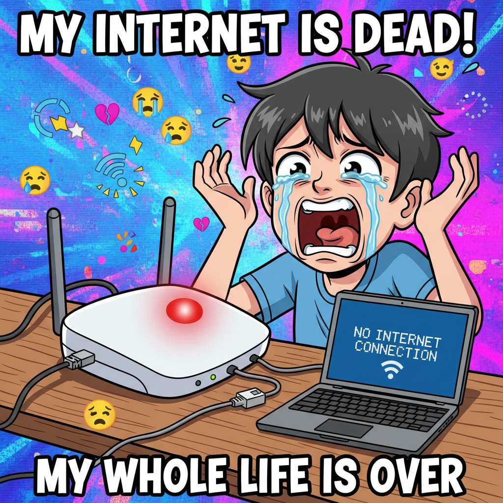 When the Wi-Fi goes out and you react like your favorite anime character just died.