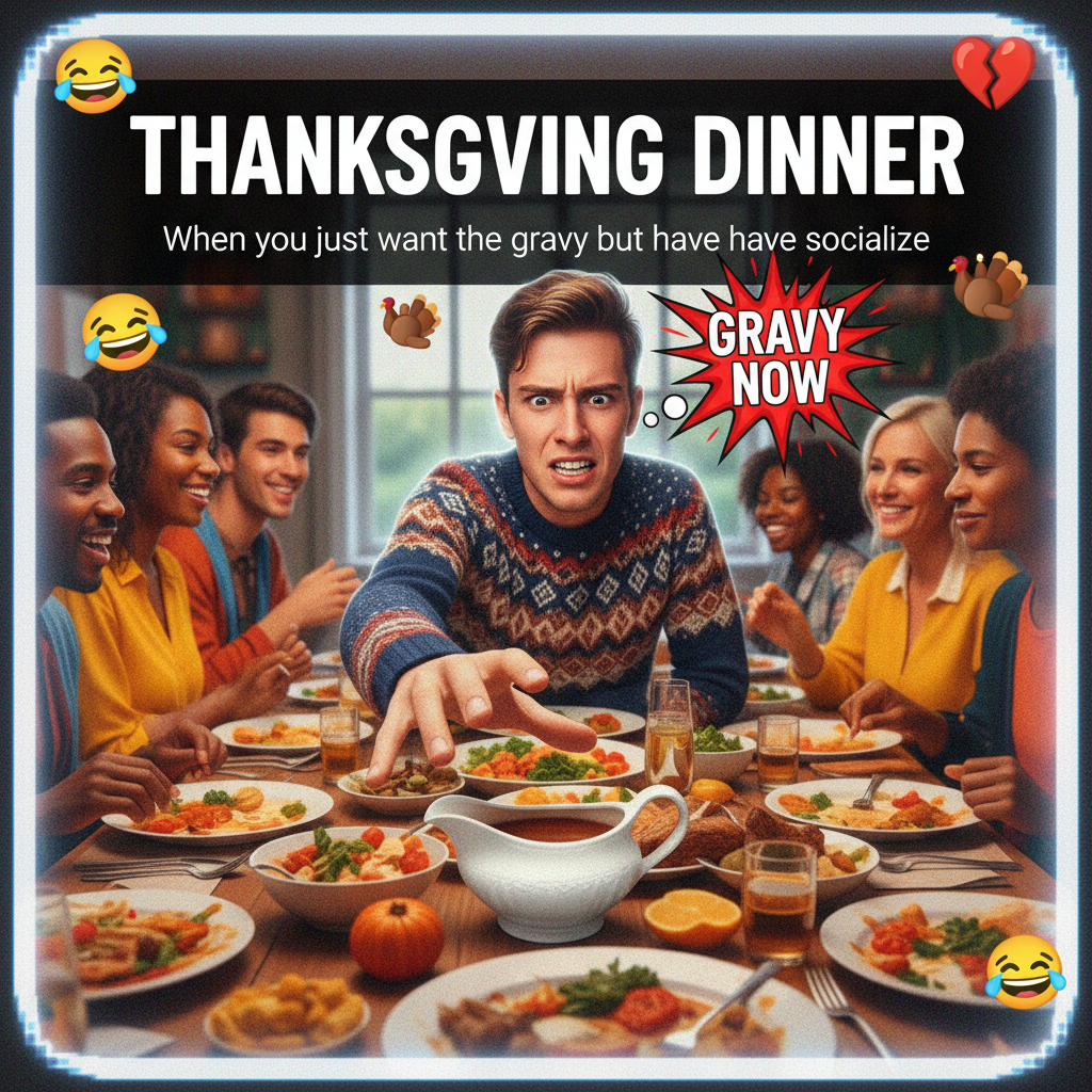 Aunt Carol just asked me why I'm still single. Pass the gravy, please.