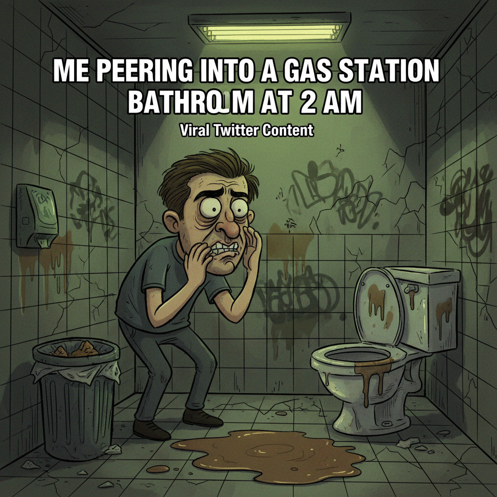 Road trip rule #1: Never trust a gas station bathroom. Ever.