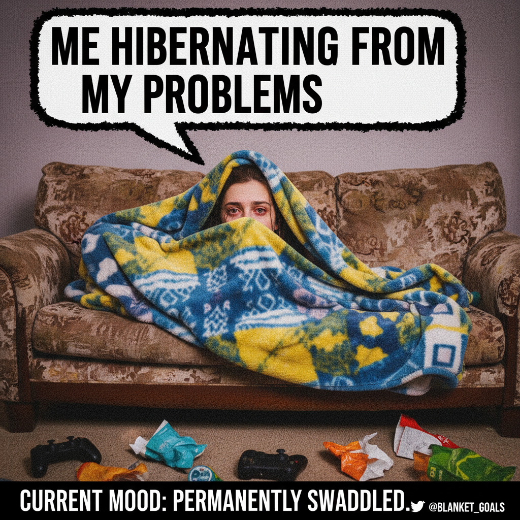 My therapist told me to embrace the season. So I'm embracing my blanket and crying.