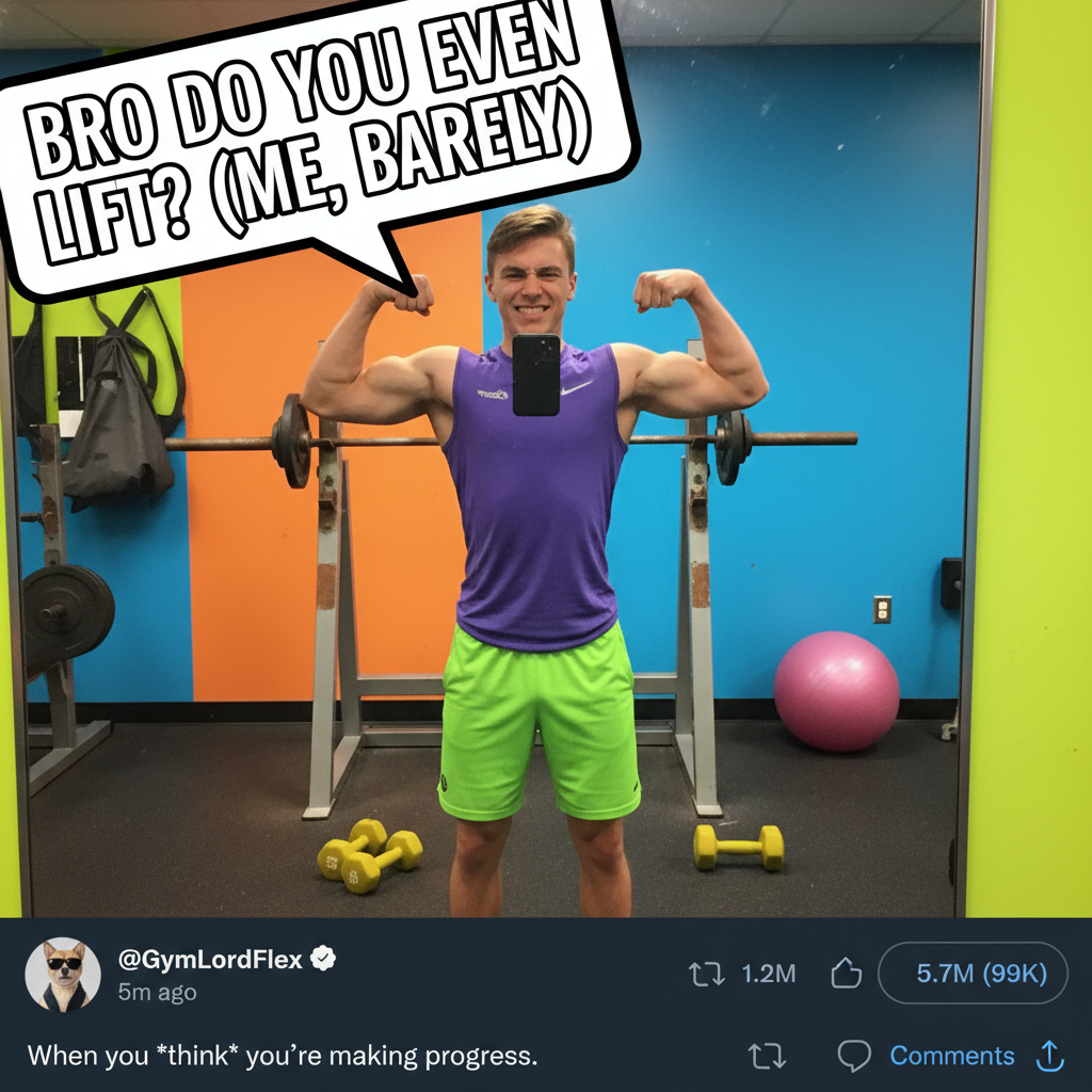 Went to the gym, did 3 reps, took a selfie, left. Productivity achieved.