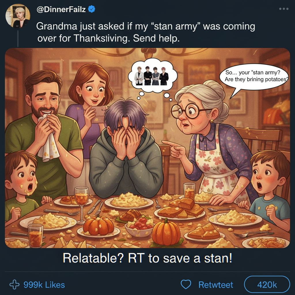 Grandma asked if my 'internet friends' were coming to dinner. Send help.