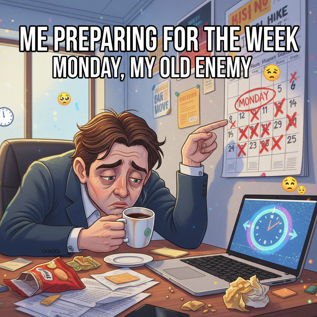 My brain on Monday mornings: 'Is it Friday yet?'