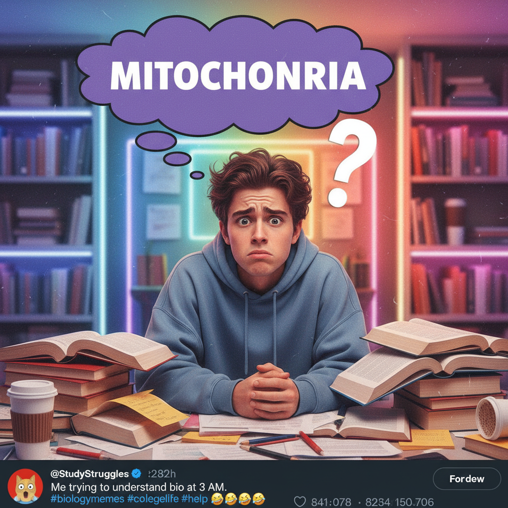 My brain during exams: 'The mitochondria is the powerhouse of the... wait, what was my name?'