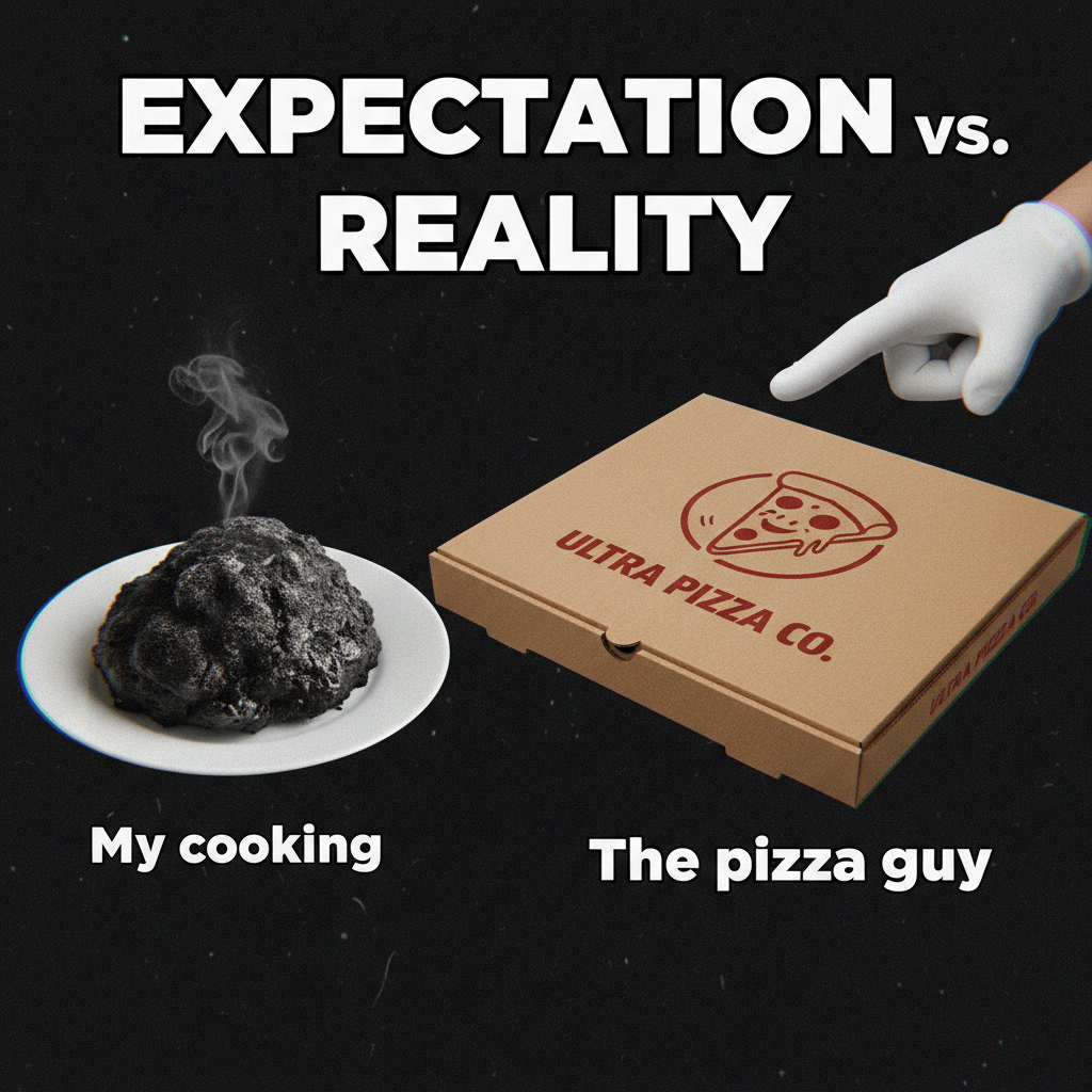 My 'gourmet' meal looks like a crime scene. Send help (and pizza). #CookingFail