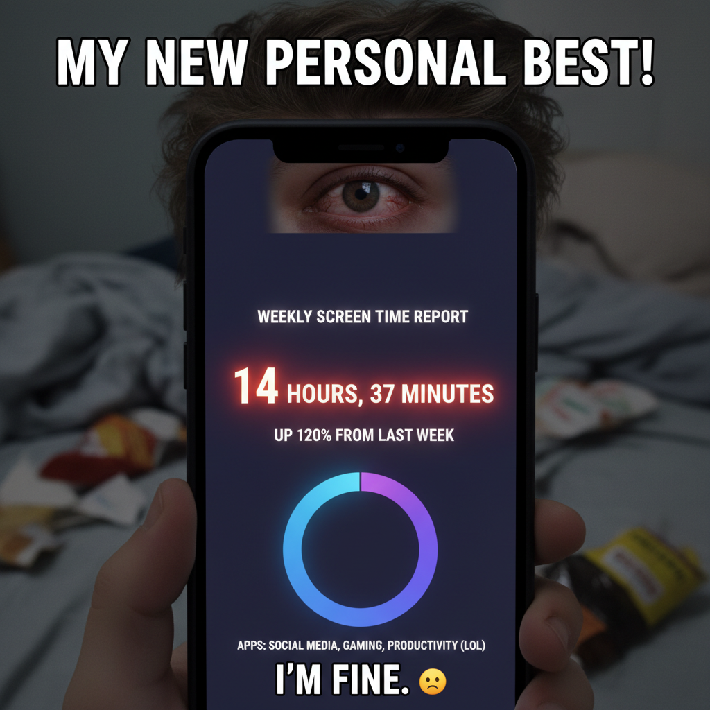 My screen time report is basically a cry for help. Send memes. #SocialMedia