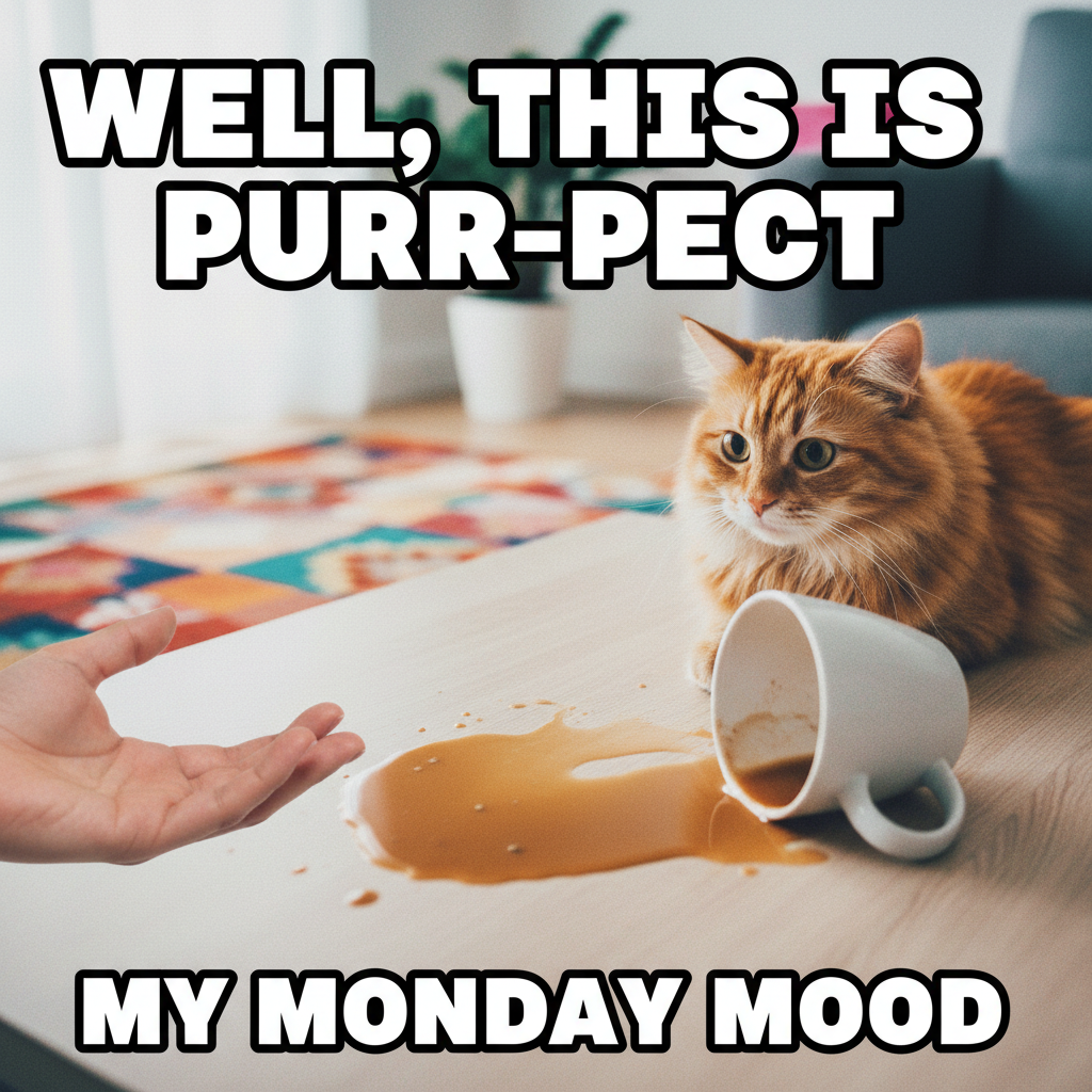 My cat just knocked over my coffee. Again. Send help & more coffee.