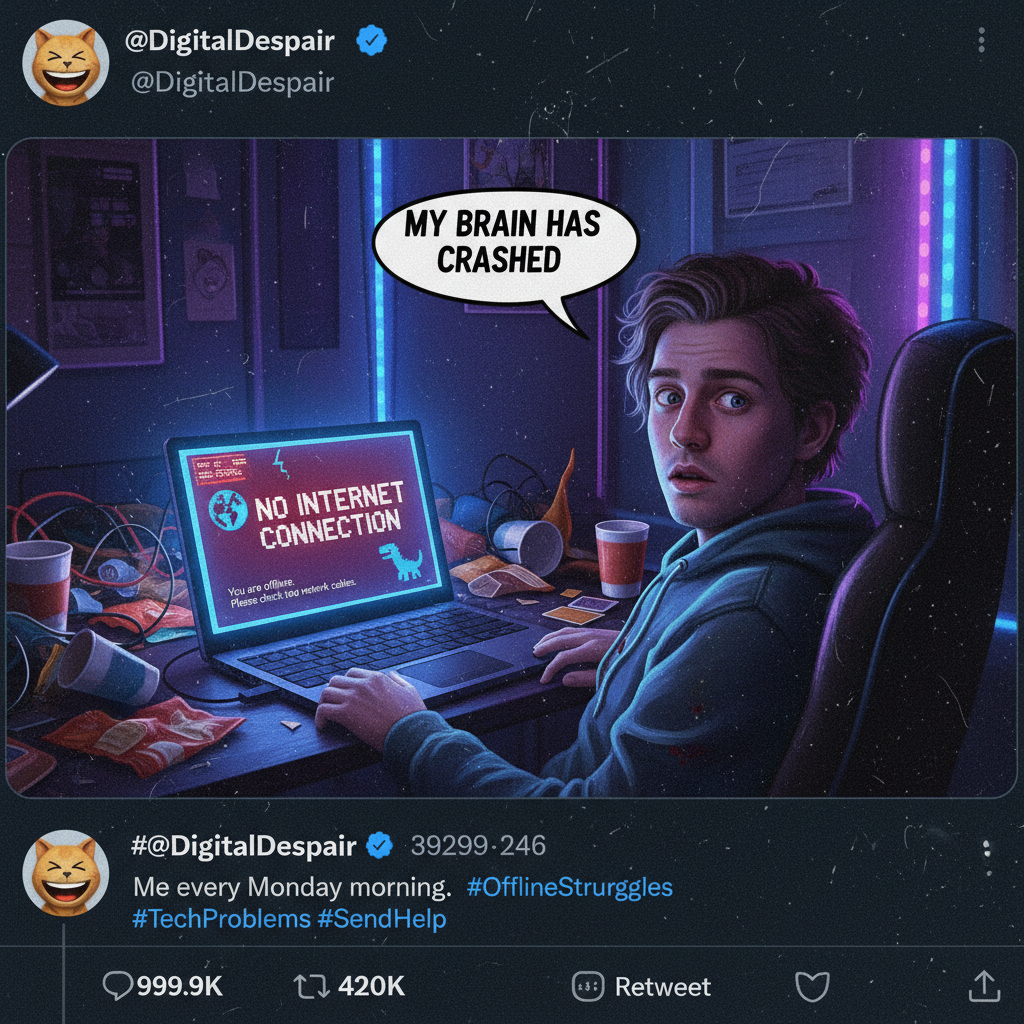 The wifi went down for 5 minutes. I've already questioned all my life choices.