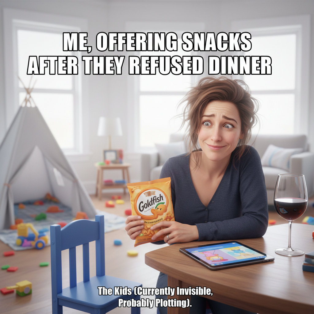 My kid just asked if their imaginary friend could have a snack. I said yes. Send wine.