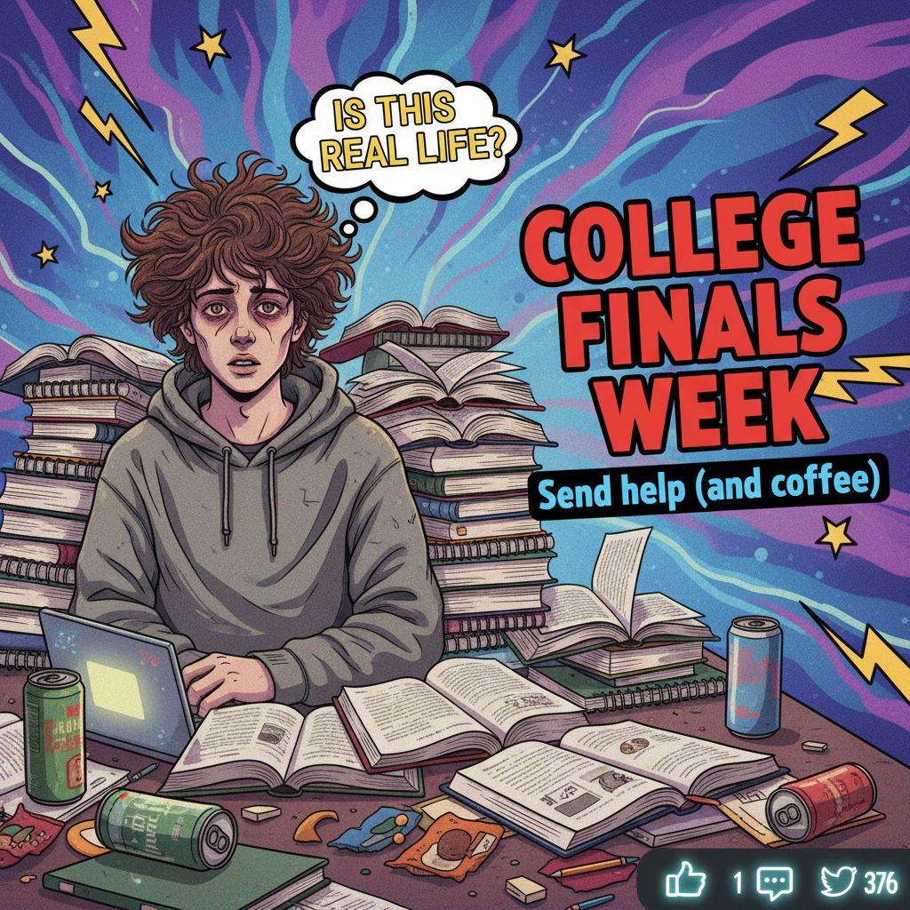 My brain during exam season: 'Is sleep a myth? Also, what is gravity?'