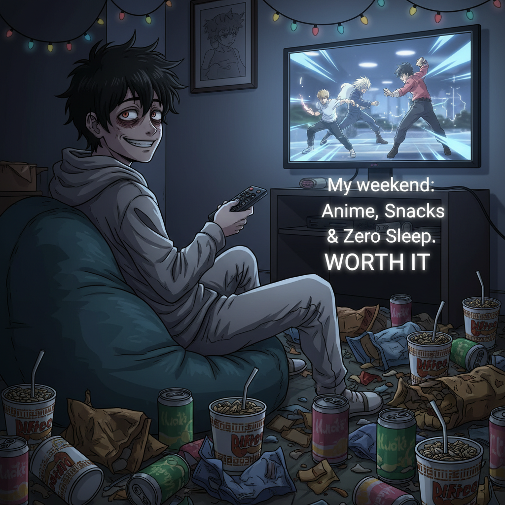 My brain cells on Monday after a weekend of anime binges