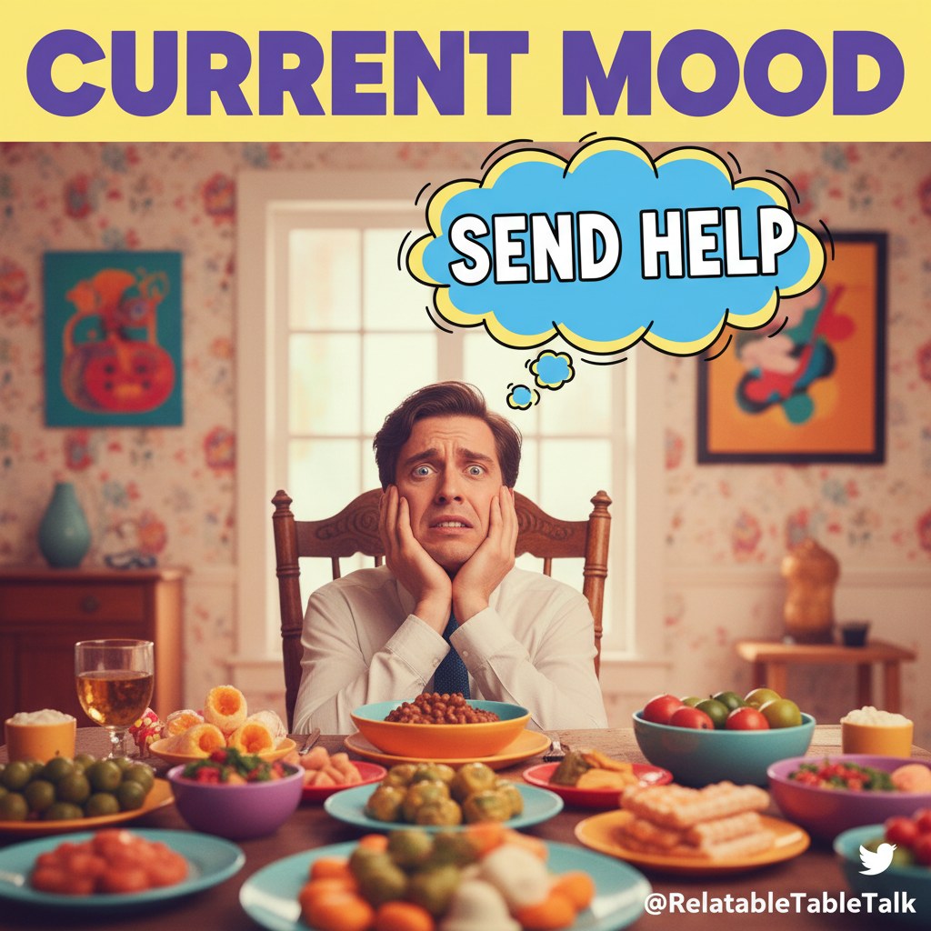 Aunt Carol just asked me why I'm still single. It's not even dessert yet. #HolidayChaos