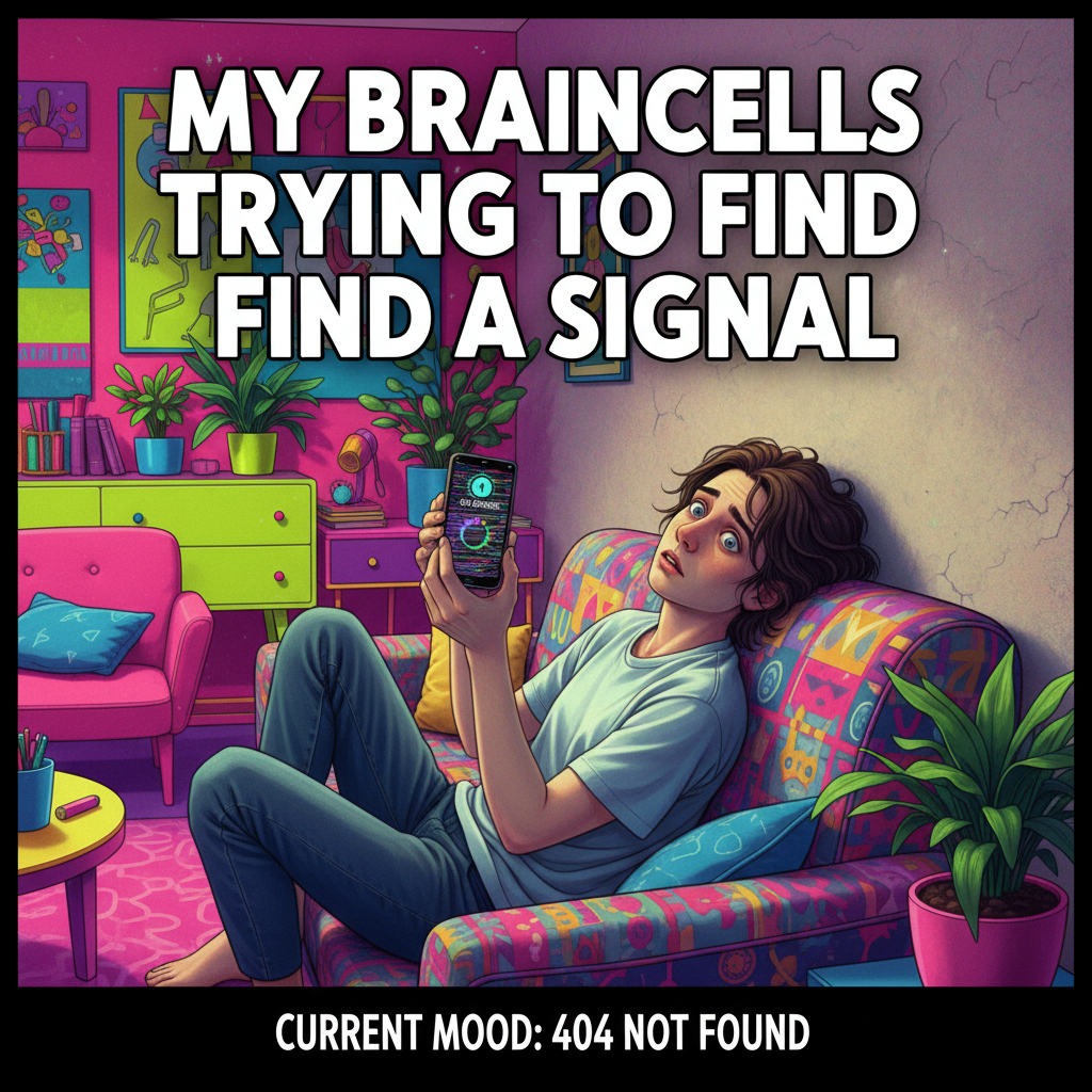 The WiFi went out. I've been staring at a wall for 20 minutes. Send help.