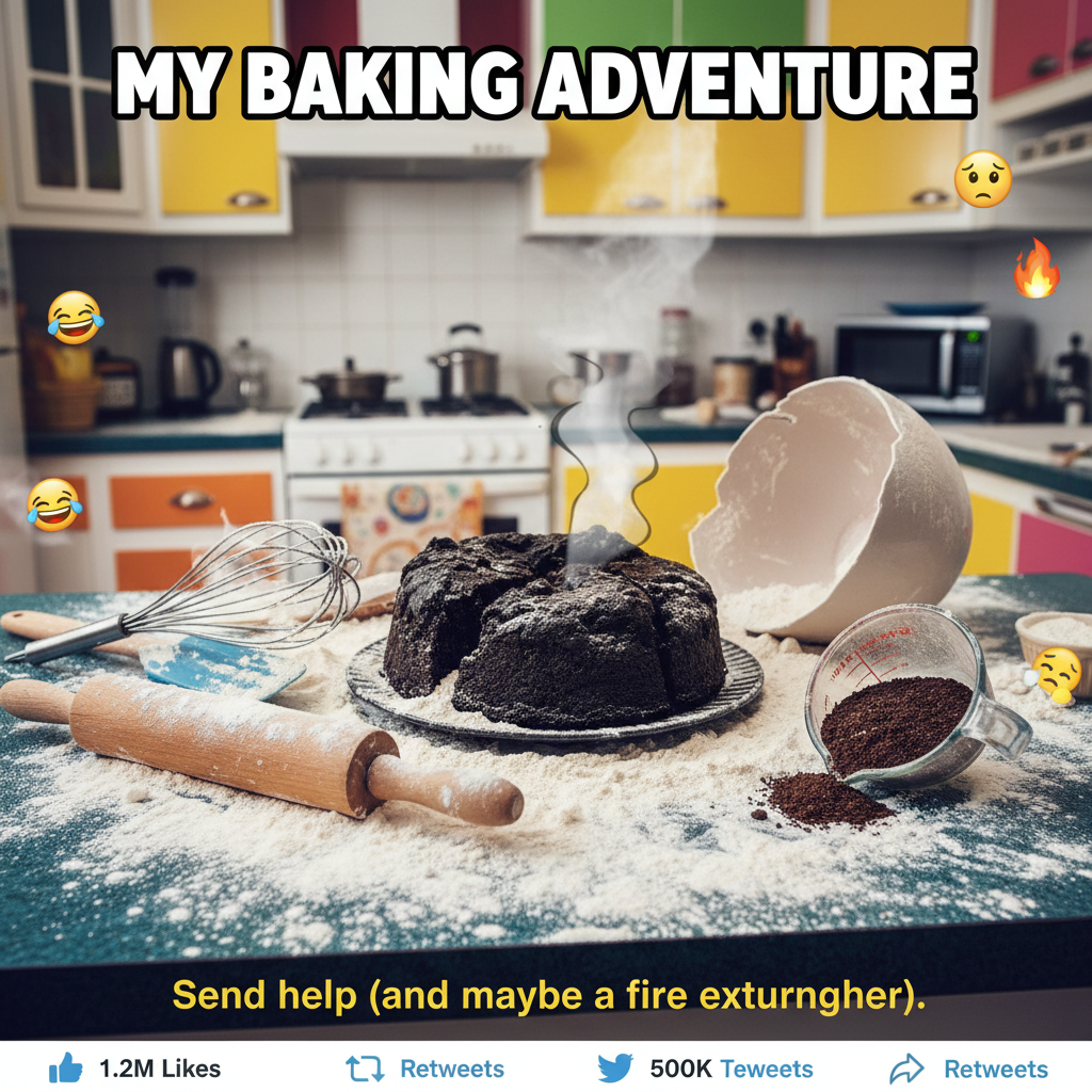 Attempted to make a 'simple' cake. Now my kitchen looks like a flour bomb exploded.