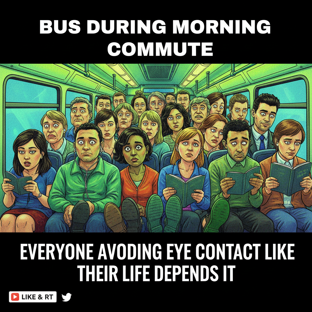 Public transport is just a social experiment to see how many people can avoid eye contact.
