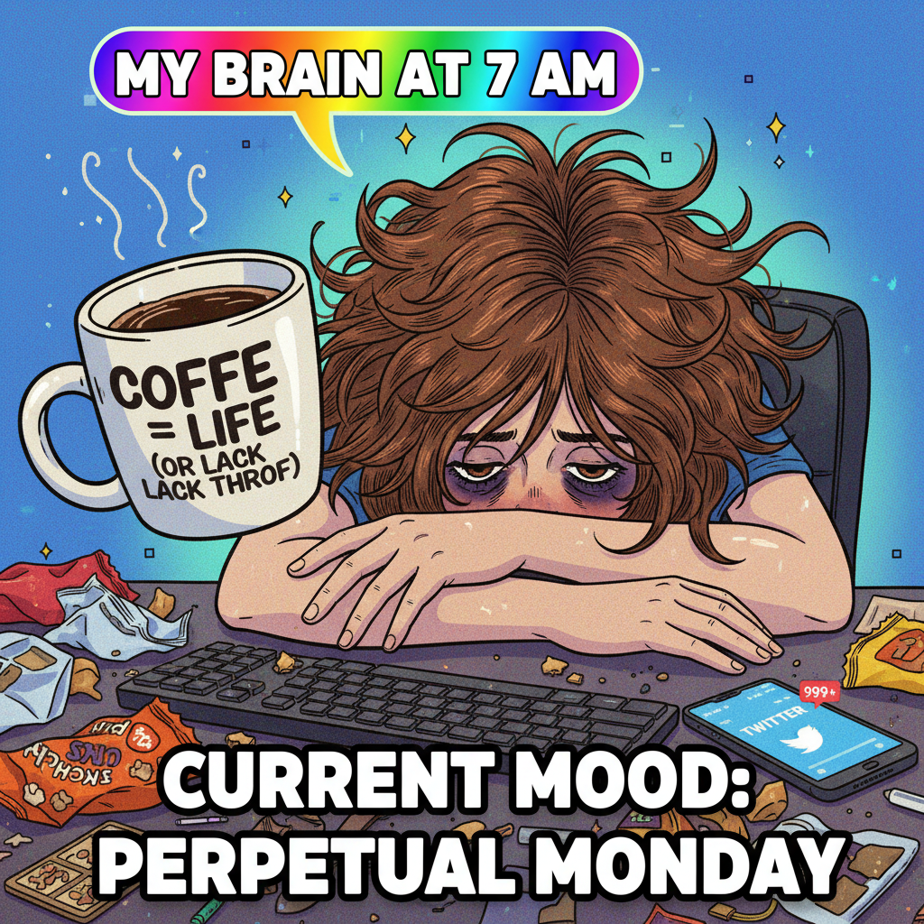 My brain on Monday morning: 'Is it Friday yet?' #MondayMood