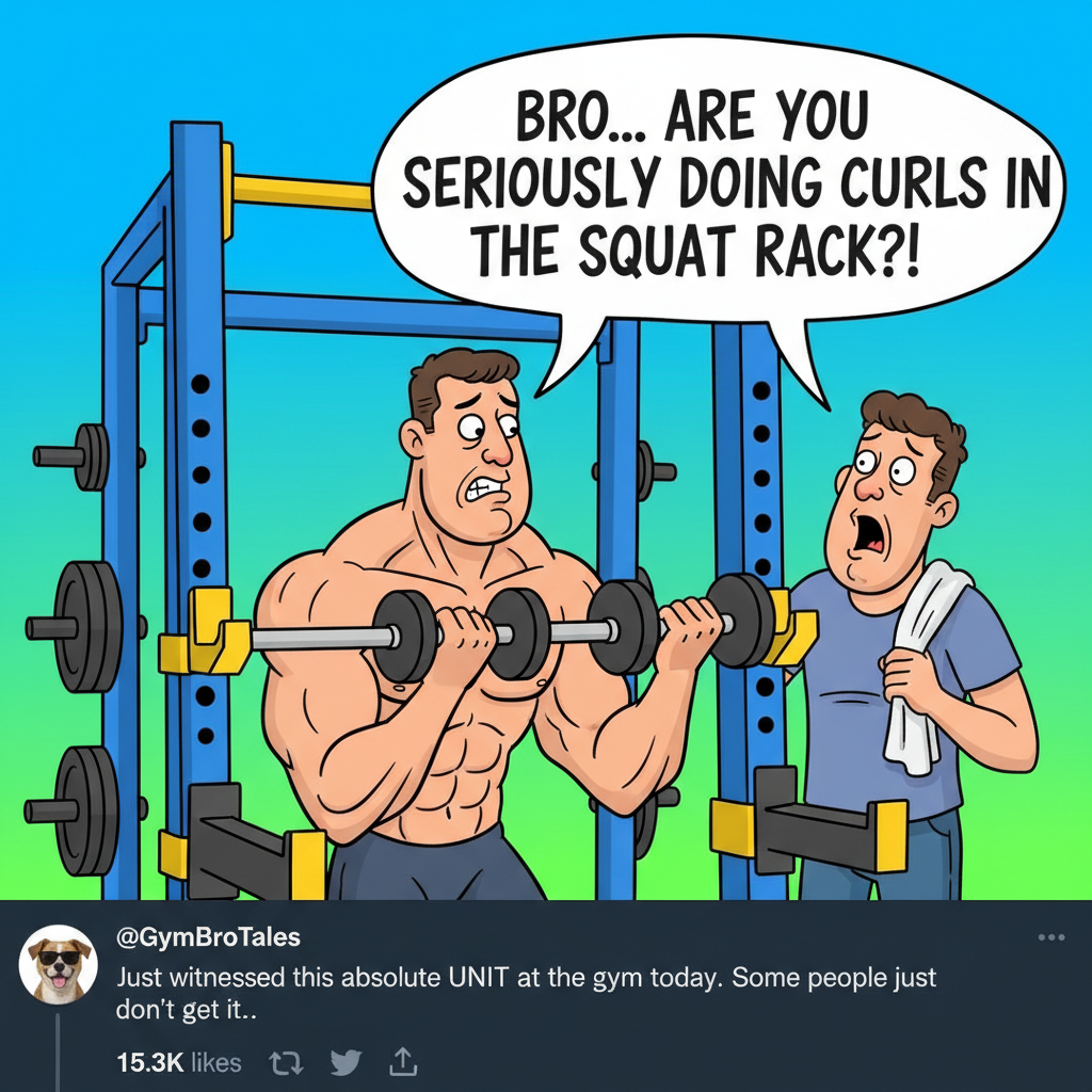 Just saw someone curling in the squat rack. The gym is a wild place.