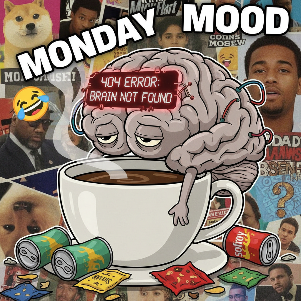 My brain on Monday mornings: 'Error 404: Motivation Not Found.'