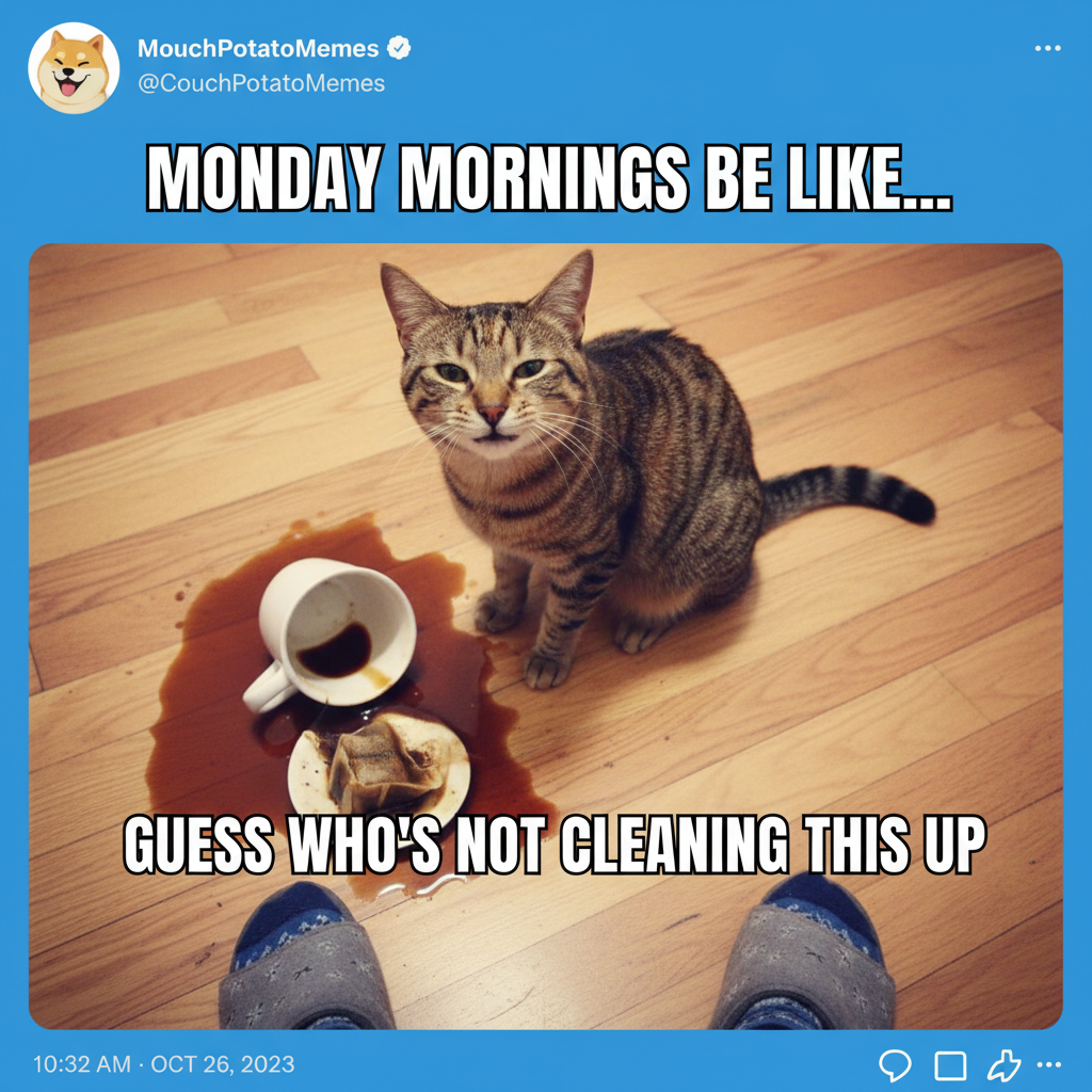 My pet just stared at me while knocking my coffee over. The audacity. I still love them tho.